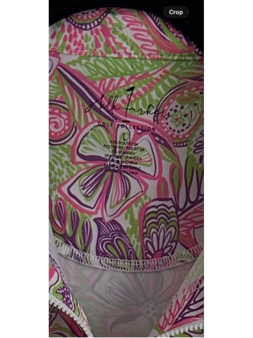 Stella Parker Golf mesh sleeve floral quarter zip top pink purple green
l - Picture 7 of 7